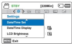 SAMSUNG 65X INTELLI-ZOOM - Date/Time Set (Régl date/heure) - 2
