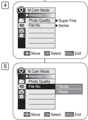 SAMSUNG DIGITAL CAM - Choix du numéro de fichier (N° de fichier) - 1
