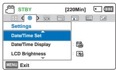 SAMSUNG HMX F900 - Date/Time Set (Régl date/heure) - 2