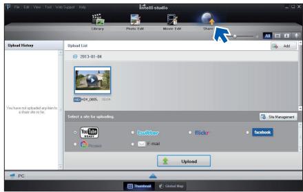 SAMSUNG HMX F900 - Etape 5. Partage en ligne des images vidéo/photo - 1