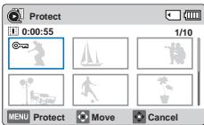 Protect 0:00:55 1/10 MENU Protect Move Cancel