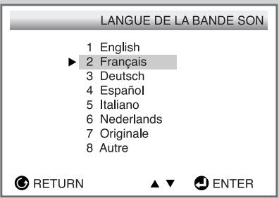 SAMSUNG DW-21G5 - Sélection de la langue d'écoute - 6