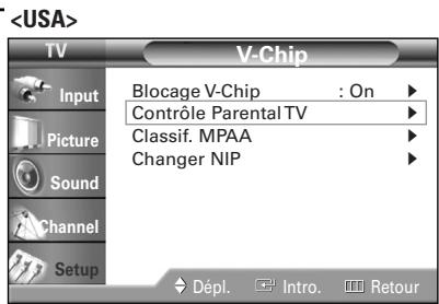 SAMSUNG HL-R4664W - Configuration des restrictions au moyen des classifications de contrôle parental - 4