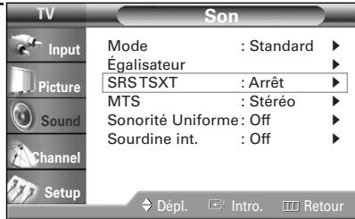 SAMSUNG HL-R4664W - Configuration de la fonction SRS TSXT - 3