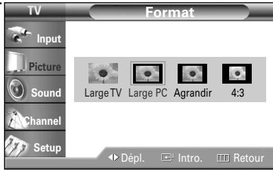 SAMSUNG HL-R4664W - Appuyez sur la touche ou pour sélectionner le format que vous préférez, puis appuyez sur la touche ENTER. - 1
