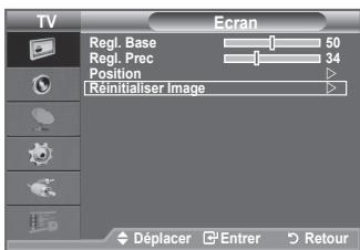 TV Ecran Regl. Base 50 Regl. Prec 34 Position Réinitialiser Image Déplacer Entrer Retour