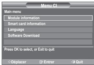 SAMSUNG LE32A455C1D - Cela aide l'utilisateur à sélectionner un élément du menu pris en charge par CAM. - 1