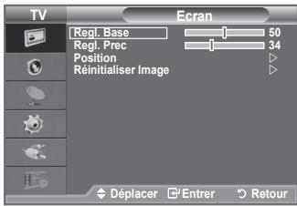 TV Ecran Repl. Base 1 50 Repl. Prec 1 34 Position Réinitialiser Image Déplacer Enter Retour