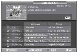 Guide Now & Next 27 Discovery 13-28 Mar 16 Fév Extreme Machines: Armoured Cars INFO Maintenant Suvant 25 TCM Closedown A Patch of Blue 26 UKTV Style Hard Sell Saw This and Thought... 27 Discovery Extreme Machines: Ar... Time Team 28 Discovery... Programmes resume at... This Old House with St... 32 Cartoon Nwk The Bugs Bunny & Roa... The Grim Adventures o... 33 Boomerang Closedown Inspector Gadget ☑ Regarder Guide Complet Favors Quit