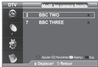 DTV 2 BBC TWO ★ 7 BBC THREE ★ Ajouter Renumerter Aperçu Sup. Déplacer Retour