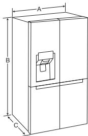 LG GML9331SC - Dimensions et dégagements - 1