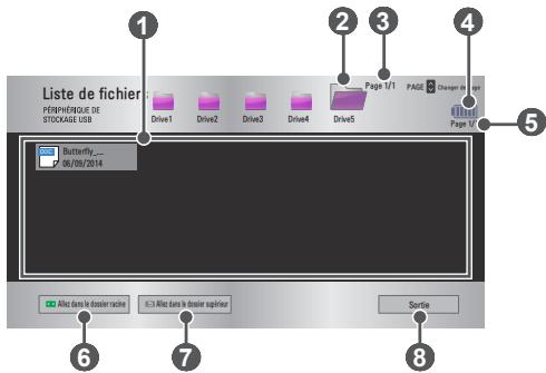 LG PH450UG - Navigation dans la liste de fichiers - 1