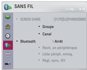 LG PH450UG - Paramètres sans FIL - 1