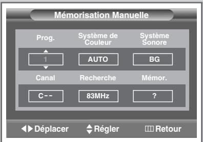SAMSUNG SP-43W6HE - Mémorisation manuelle des canaux - 3