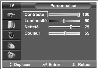SAMSUNG SP-43W6HE - Personnalisation des réglages de l'image - 2