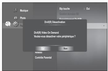 SAMSUNG BD-P1620 - Désactivation du divx(r) - 1