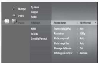 SAMSUNG BD-P1620 - Configuration des options d'affichage - 3