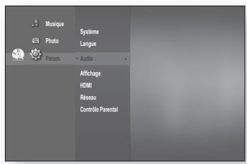 SAMSUNG BD-P1620 - Configuration des options AUDIO - 2