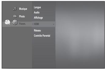 SAMSUNG BD-P1620 - Réglage des options de configuration HDMI - 1