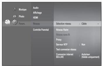 SAMSUNG BD-P1620 - Sélection réseau - 1