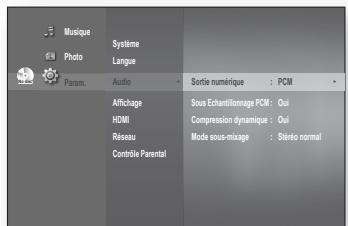 SAMSUNG BD-P1620 - Configuration des options AUDIO - 3