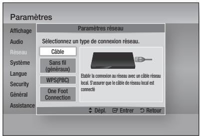 SAMSUNG BD-D5700 - Configuration d'une connexion câblée - Auto - 1
