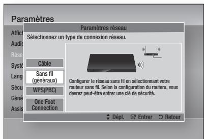 SAMSUNG BD-D5700 - Configuration de la connexion réseau sans fil - Auto - 1