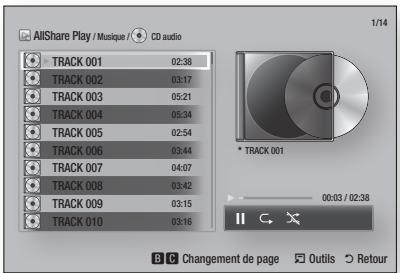 SAMSUNG BD-E6500 - Répétition de pistes sur un CD audio - 1