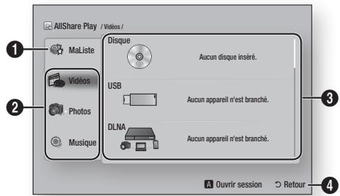 SAMSUNG BD-E6500 - Accès à l'écran AllShare Play - 1