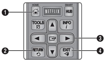 SAMSUNG BD-E6500 - Boutons de la télécommande utilisés pour naviguer dans le menu Paramètres - 1