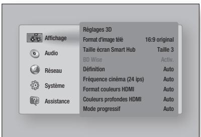 SAMSUNG BD-E6500 - Accès au menu Paramètres - 1