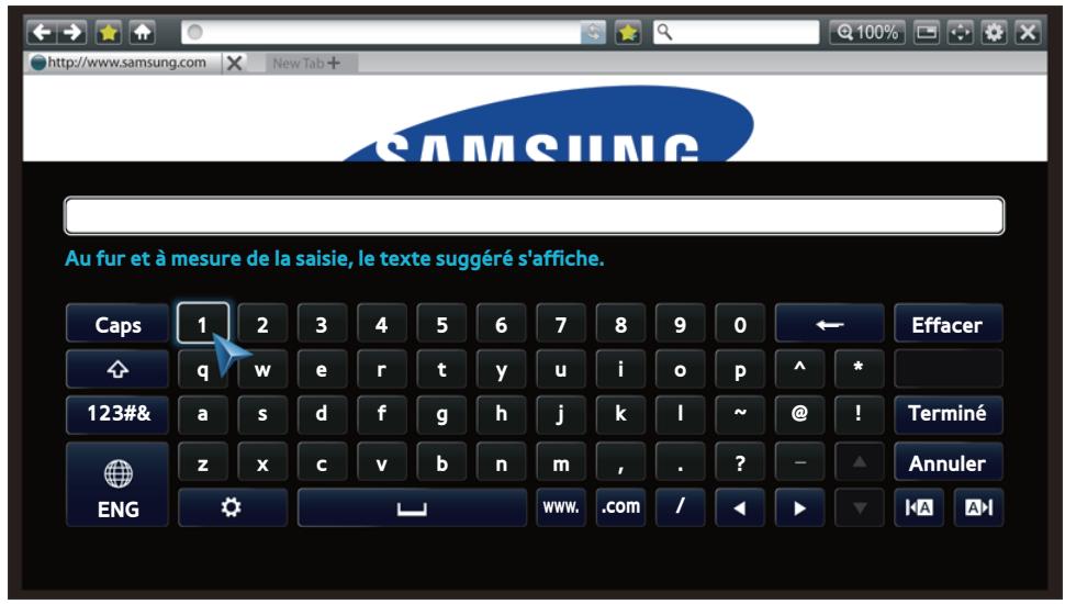 SAMSUNG BD-H8900 - Utilisation de la fenêtre contextuelle du clavier - 1