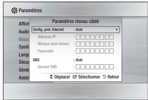 SAMSUNG BDF5100 - Paramètres réseau câble - 1