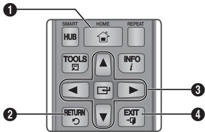 SAMSUNG 7500 & F7500 - Boutons de la télécommande utilisés pour le menu des paramètres - 1