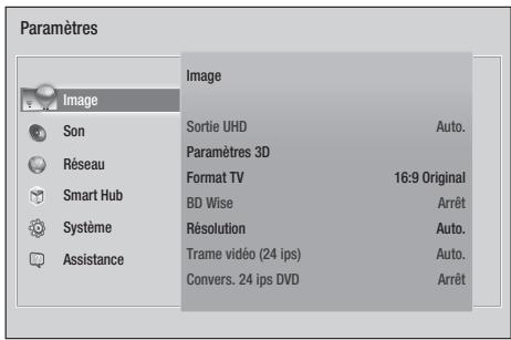 SAMSUNG 7500 & F7500 - Accès à l'écran des paramètres - 1