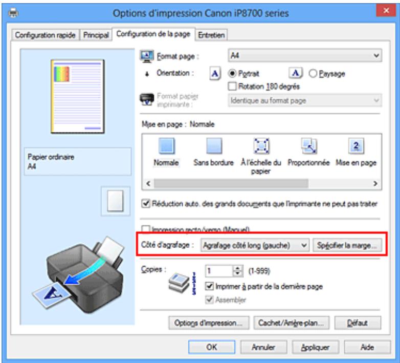 CANON PIXMA IP8750 - Définition de la marge d'agrafage - 2