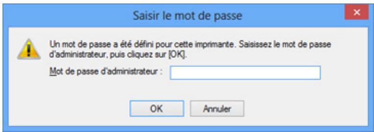 CANON PIXMA IP8750 - L'écran Saisir le mot de passer s'affiche pendant la configuration - 1