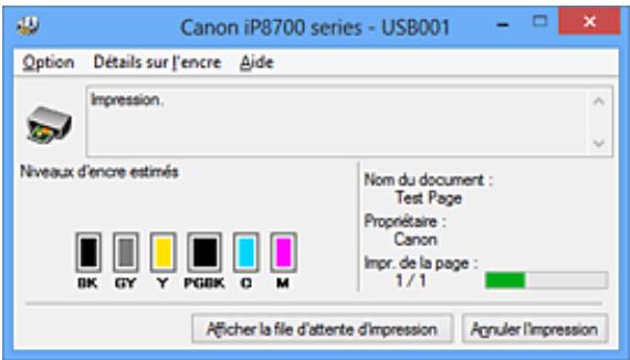 CANON PIXMA IP8750 - Lancement de l'écran d'état Canon IJ - 2