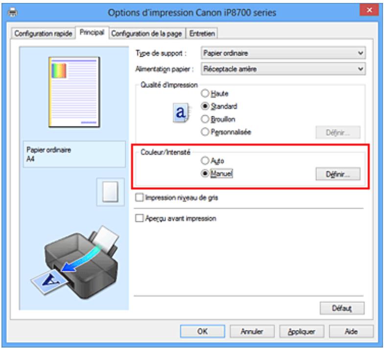 CANON PIXMA IP8750 - Réglage de l'équilibre des couleurs à l'aide de modèles (pilote d'imprimante) - 1