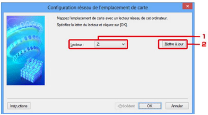 CANON PIXMA IP8750 - Configuration réseau de l'emplacement de carte Écran (écran de configuration) - 1