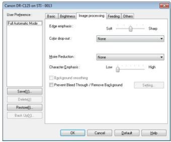 CANON DR-C125 - [Tradiment d'images] Onglet - 1