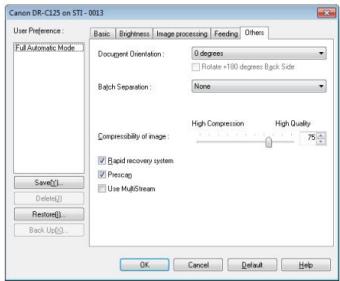 CANON DR-C125 - [Autres] Onglet - 1