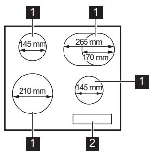 AEG HRB64471XB - Agencement des zones de cuisson - 1