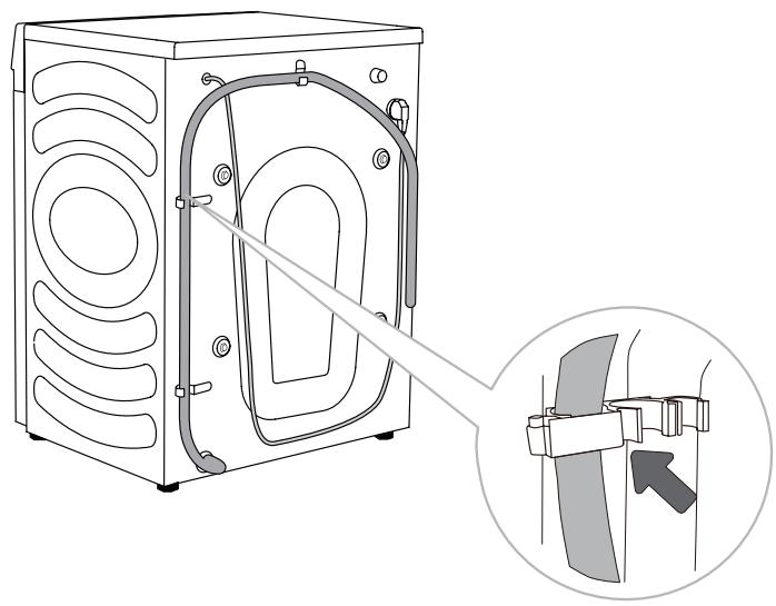 HISENSE WD3S8043BW3 - RACCORDEMENT ET FIXATION DU TUYAU D'EVACUATION - 3