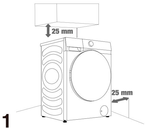 HISENSE WD3S8043BW3 - DISTANCES D'INSTALLATION - 1