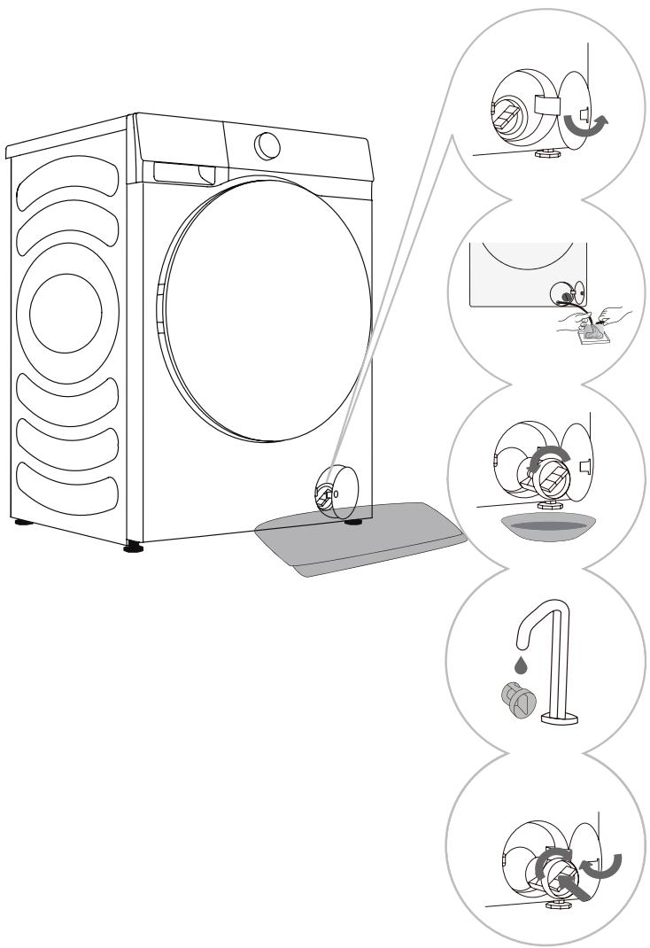HISENSE WD3S8043BW3 - NETTOYAGE DU FILTRE DE LA POMPE - 1