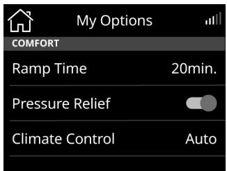 ResMed AirSense 11 Elite - Using the touch screen: - 2