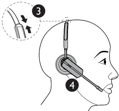 VTECH VH6210 - Position the headset - 1