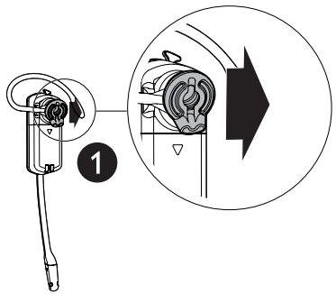 VTECH VH6210 - Remove the earbud and earhook: - 1