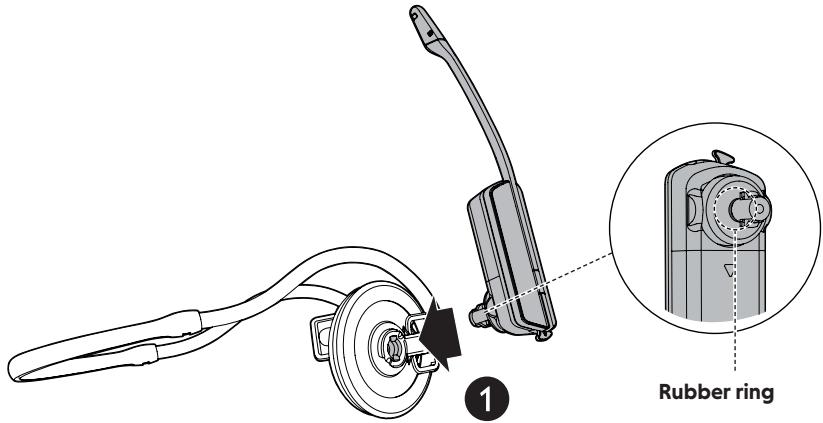 VTECH VH6210 - Attach the neckband and wear the headset: - 1